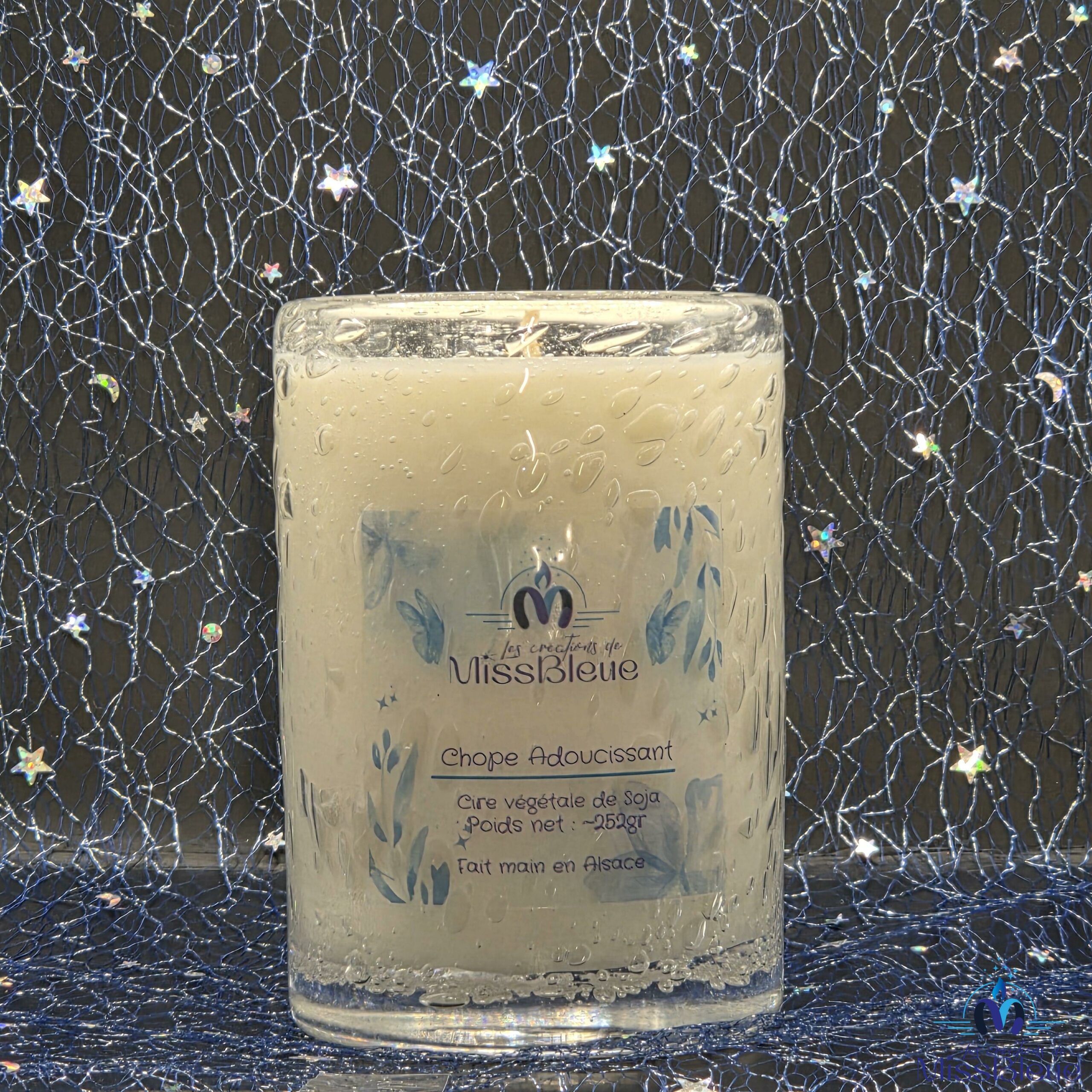 Bougie chope adoucissant face