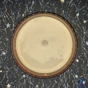 Bougie verre ambré café brésilien haut