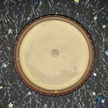 Bougie verre ambré café brésilien haut