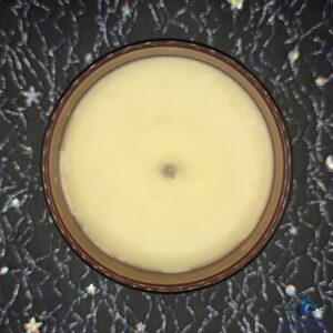 Bougie verre ambré citron meringué haut