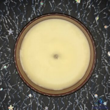 Bougie verre ambré citron meringué haut