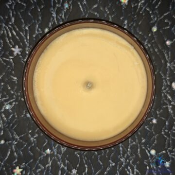 Bougie verre ambré melon haut
