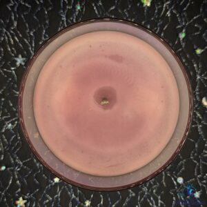 Bougie verre irise cerise noire explosive haut