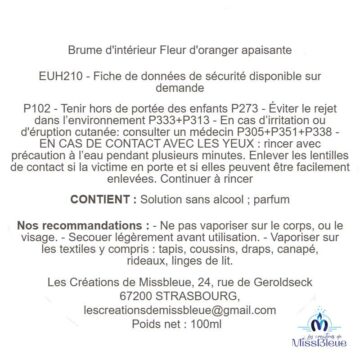 Brume intérieur fleur oranger apaisante 100ml