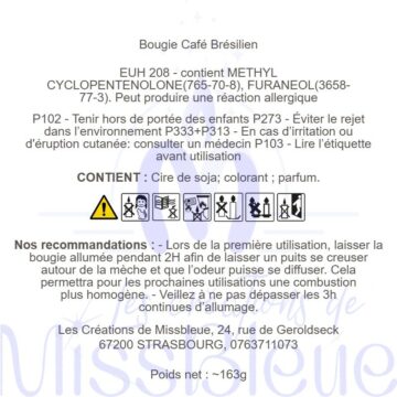 Clp bougie ambré café brésilien