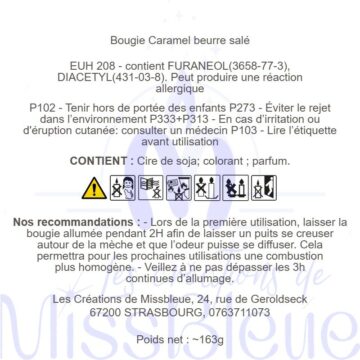Clp bougie ambré caramel beurre salé
