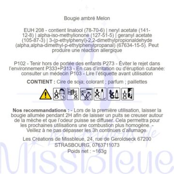 Clp bougie ambré melon