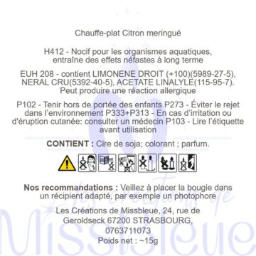 Clp bougie chauffe plat citron meringué