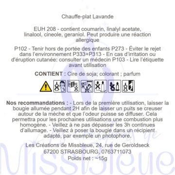 Clp bougie chauffe plat lavande