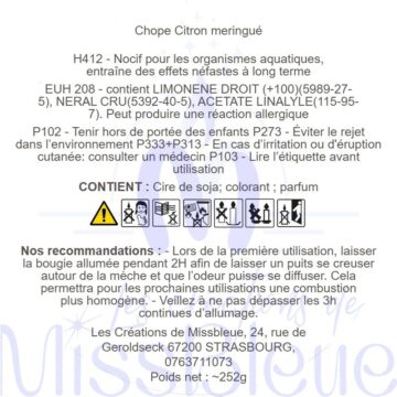Clp bougie chope citron meringué