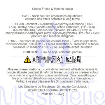Clp bougie chope fraise menthe