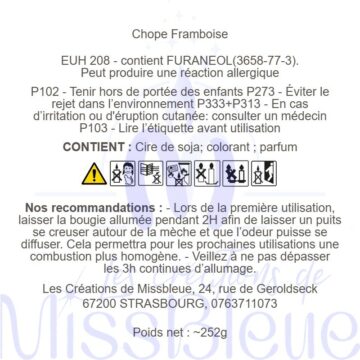 Clp bougie chope framboise