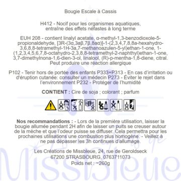 Clp bougie irise escale à cassis