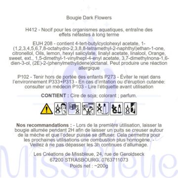 Clp bougie verre dark flowers