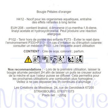 Clp bougie verre pétales doranger