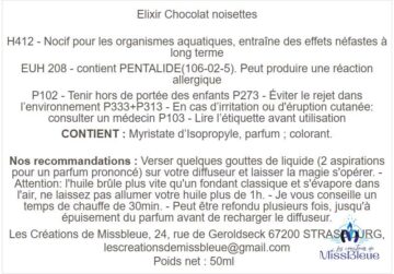 Clp elixir parfumé chocolat noisettes