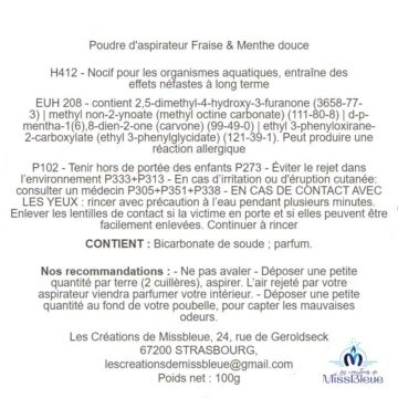 Poudre aspirateur fraise and menthe douce