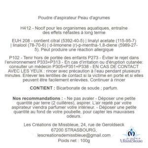 Poudre aspirateur peau d'agrumes